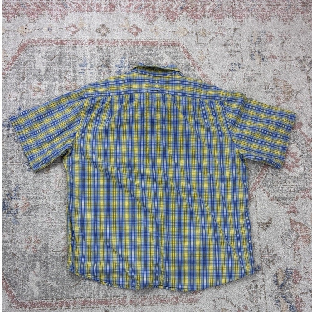 US Polo Plaid Preppy Mens XXL Short Sleeve Blue Yellow Casual Dadcore Gorpcore - Picture 6 of 6